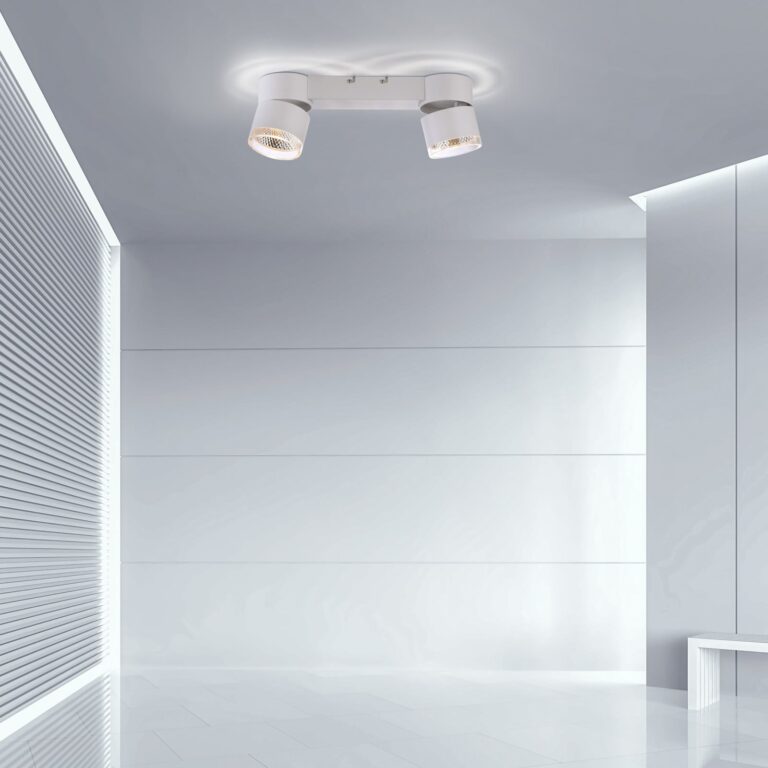 Nola LED-loftlampe, 2 lyskilder, hvid – PURE - Stue - Moderne - Metal - Med flere lyskilder