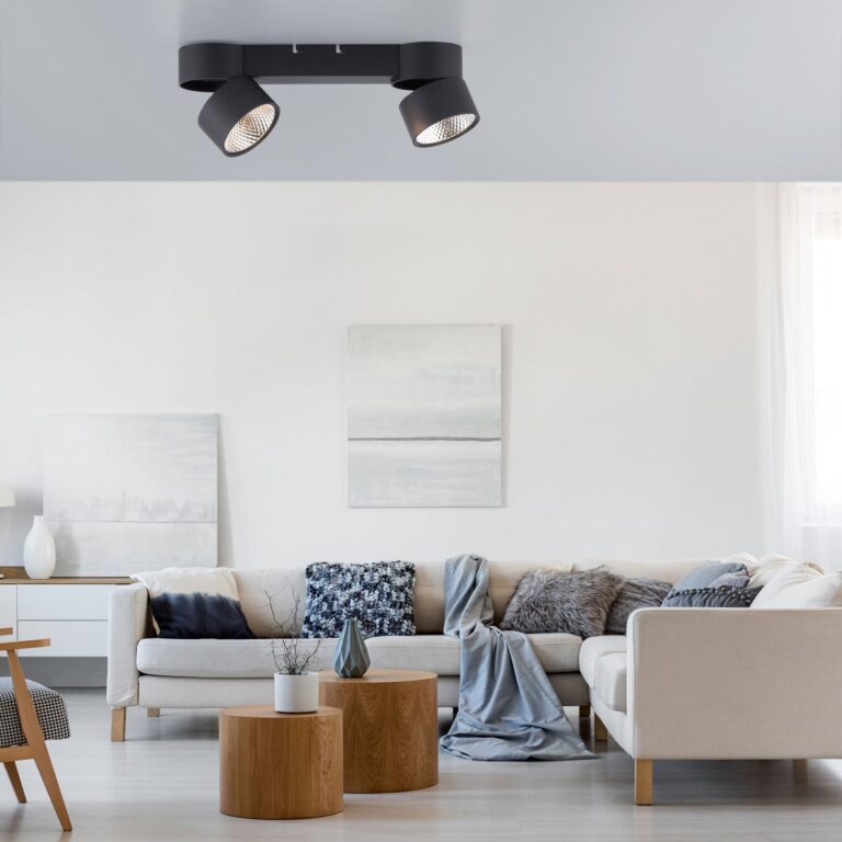 Nola LED-loftlampe, 2 lyskilder, sort – PURE - Stue - Moderne - Metal - Med flere lyskilder