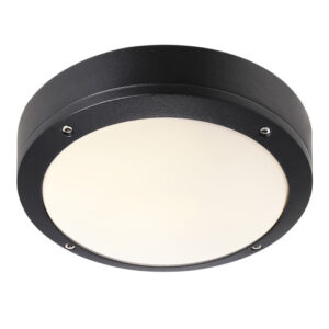 Nordlux Desi udendørs plafond, sort, Ø22 cm