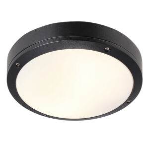 Nordlux Desi udendørs plafond, sort, Ø28 cm