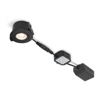 Nordtronic Low Profile Flexible G2 indbygningsspot 55 - 3000K, 280lm, inkl. driver, Sort (mat) / Inden- og udendrs