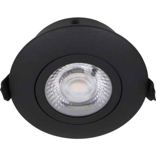Nordtronic Low Profile Flexible indbygningsspot, Ø8,3 cm, DTW, sort