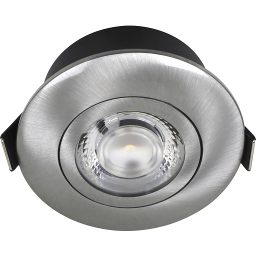 Nordtronic Low Profile Flexible udendørs indbygningsspot, Ø7,5 cm, børstet alu, 4000K