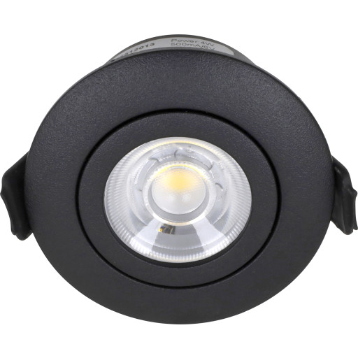 Nordtronic Low Profile Flexible udendørs indbygningsspot, driver, Ø7,5 cm, sort, 2700K