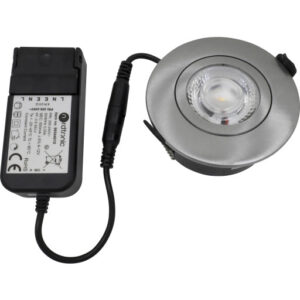 Nordtronic Low Profile Flexible udendørs indbygningsspot, driver, Ø8,7 cm, 2700K, børstet alu