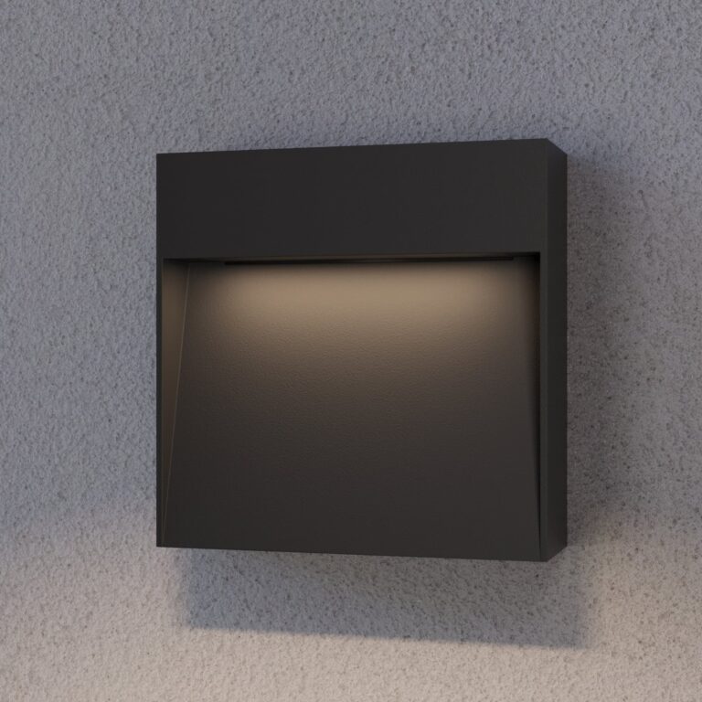 Noreia udendørs LED-væglampe, mørkegrå – Lucande - Altan - Moderne - Aluminium - Kantet