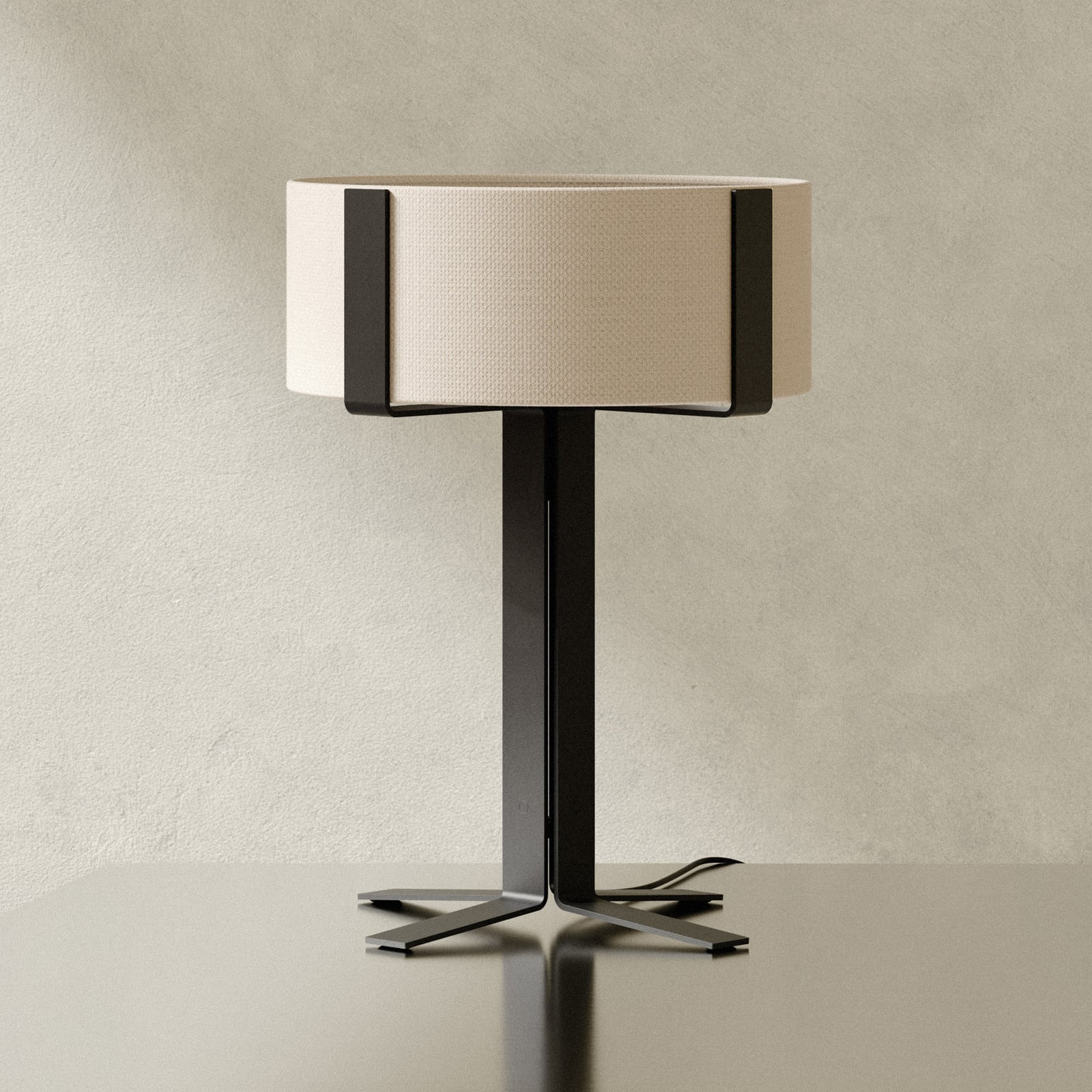 OKOLO bordlampe, sort, 50 cm, metal/tekstil, E27-LED – GRUPA - Stue - Moderne - Stof / tekstil - Med én lyskilde