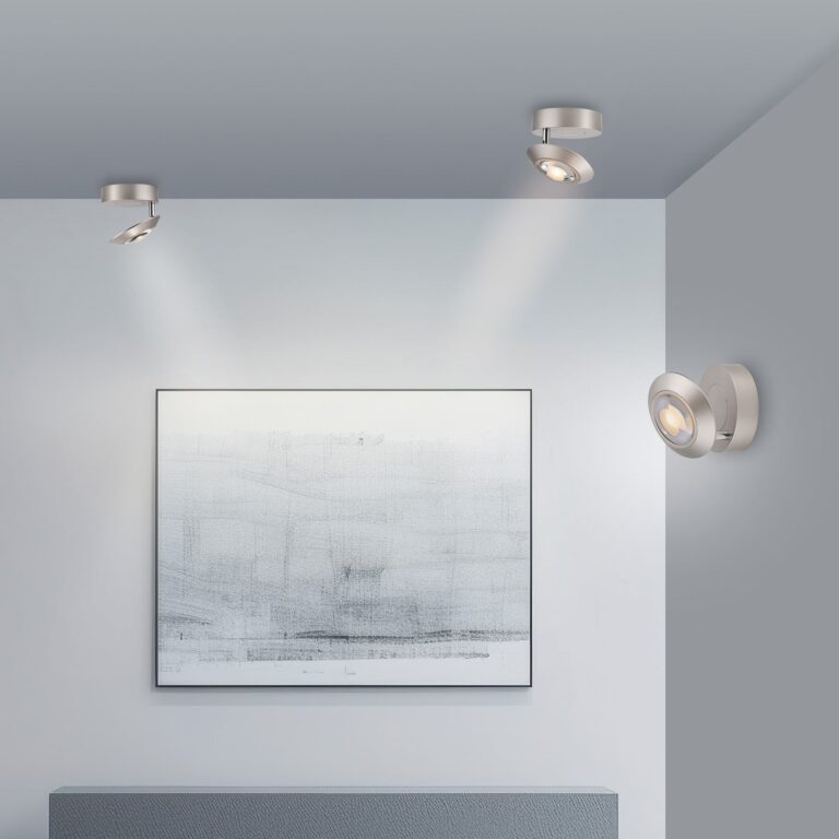 Oculis LED-loftlampe, sølvfarvet, Ø 15 cm, jern/glas – PURE - Stue - Moderne - Metal - Med én lyskilde