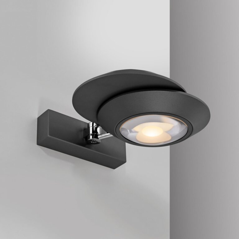 Oculis LED-væglampe, sort, 30 cm, jern/glas, 2 lyskilder – PURE - Soveværelse - Moderne - Metal - Med flere lyskilder