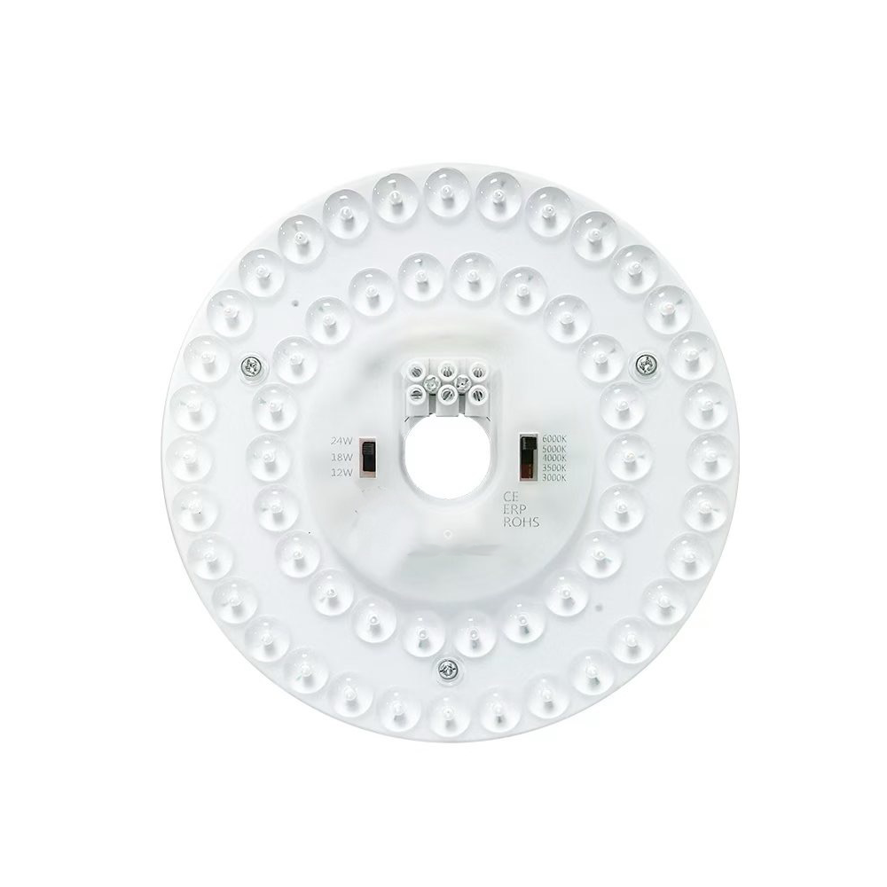 Ø17 cm / 24/18/12W LED indsats med linser - Flicker free, valgfri CCT, erstat G24, cirkelrør og kompaktrør