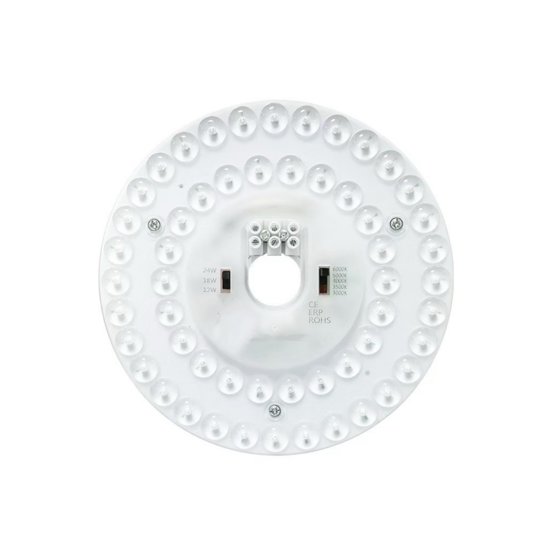 Ø17 cm / 24/18/12W LED indsats med linser - Flicker free, valgfri CCT, erstat G24, cirkelrør og kompaktrør