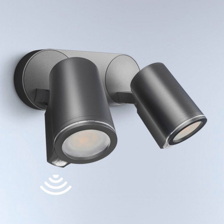 One S sensor-udendørs spotlampe, 2 lyskilder, antracit, IP44 Spot Duo S STEINEL - Moderne - Metal - Med flere lyskilder
