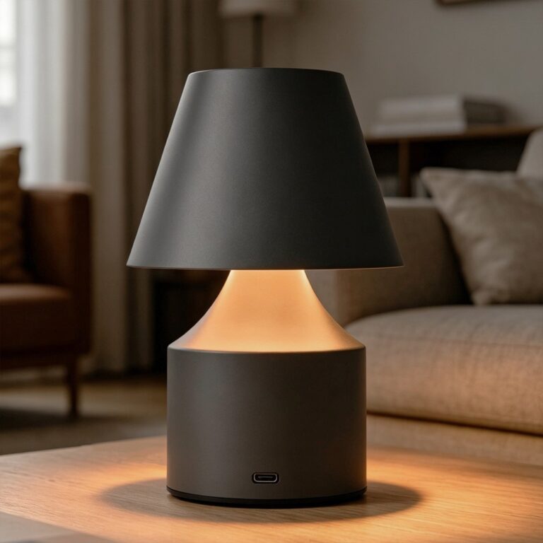 Opladelig LED bordlampe - Grå, touch dæmpbar, 3i1, IP20 indendørs