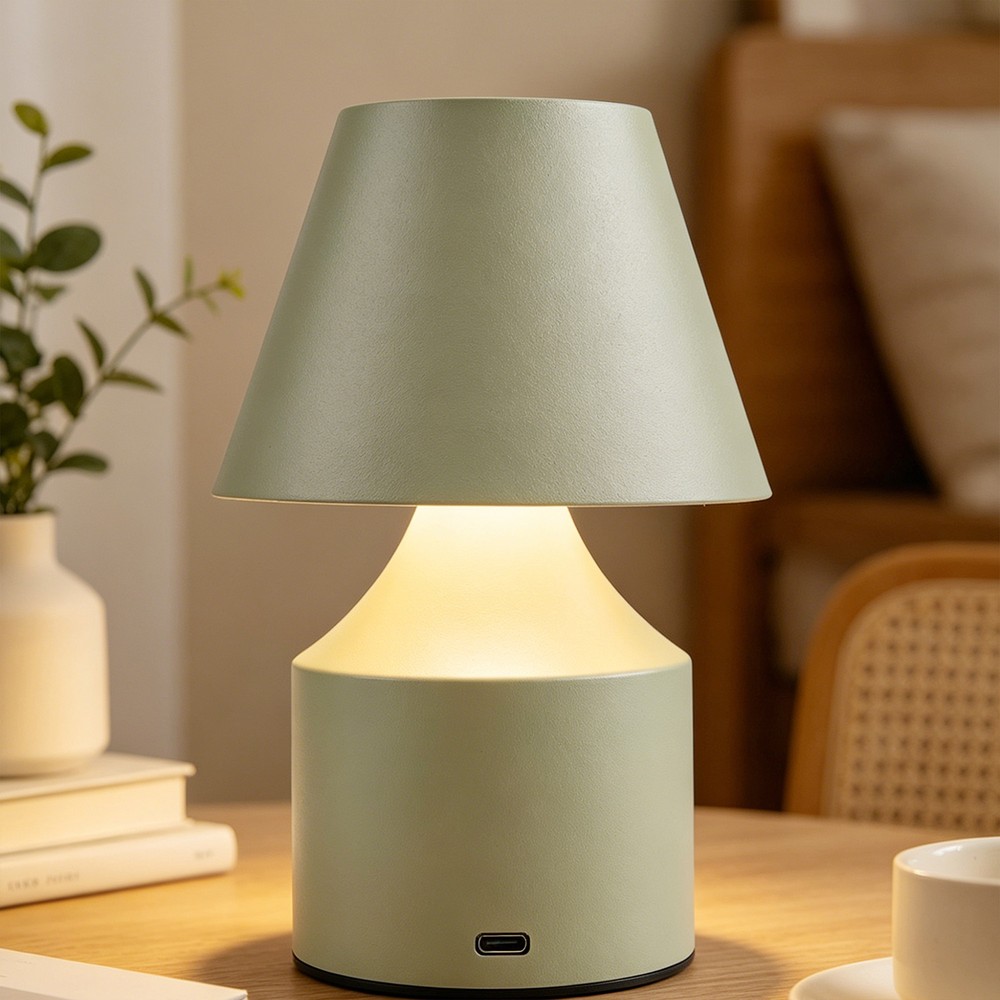 Opladelig LED bordlampe - Grøn, touch dæmpbar, 3i1, IP20 indendørs