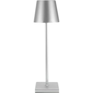 Opladelig LED bordlampe Inde/ude - Sølv, touch dæmpbar, CCT, IP54 udendørs