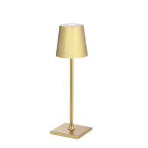 Opladelig LED mini bordlampe - Guld, touch dæmpbar, IP54