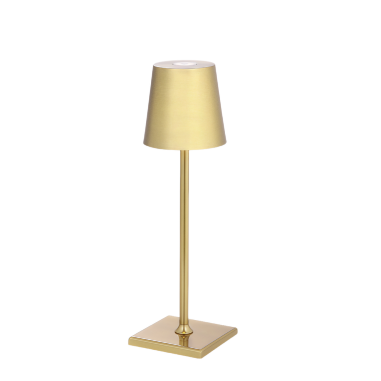 Opladelig LED mini bordlampe - Guld, touch dæmpbar, IP54