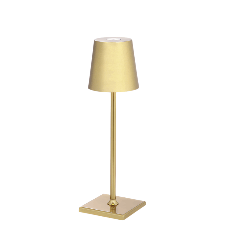 Opladelig LED mini bordlampe - Guld, touch dæmpbar, IP54
