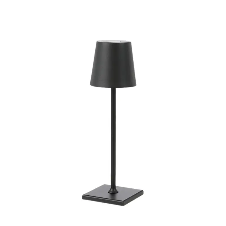 Opladelig LED mini bordlampe - Sort, touch dæmpbar, IP54