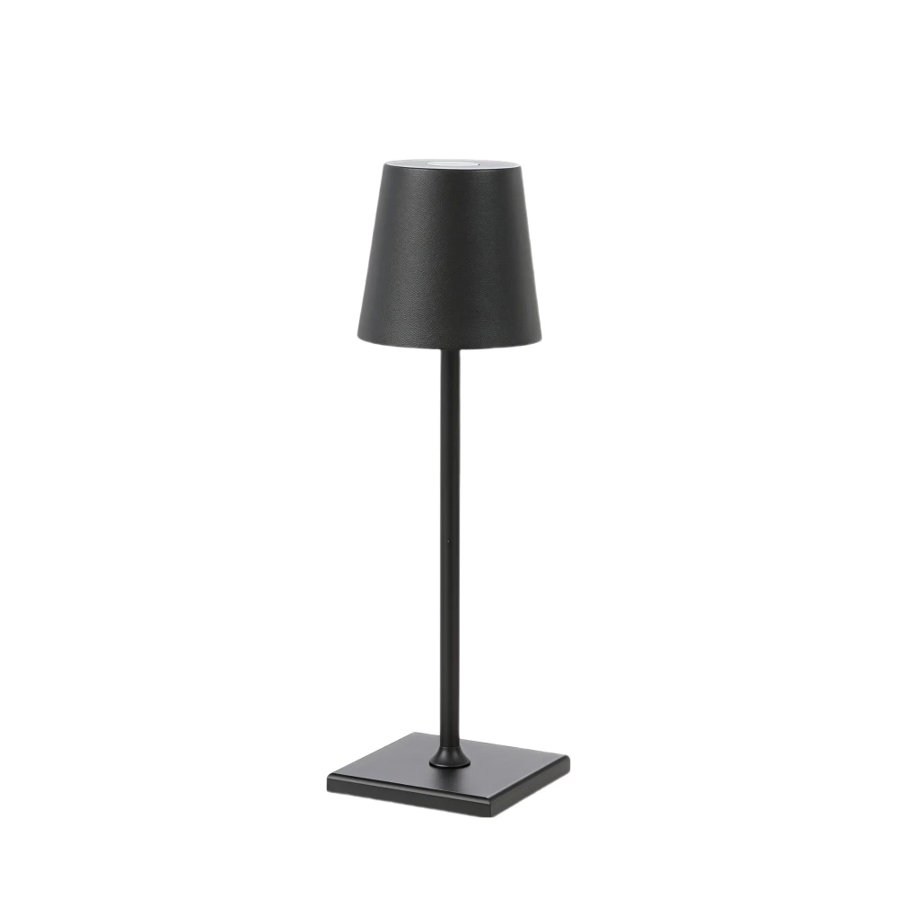 Opladelig LED mini bordlampe - Sort, touch dæmpbar, IP54