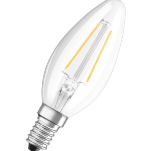 Osram LED pære Kerte 1,5W/827 (15W) filament klar E14