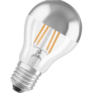 Osram LED pære Standard topforspejlet sølv filament 640lm 6,5W/827 (50W) E27 dæmpbar E27