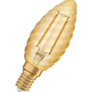 Osram LED pære Vintage 1906 Kerte Snoet Filament 1,5W/824 (12W) Guld E14