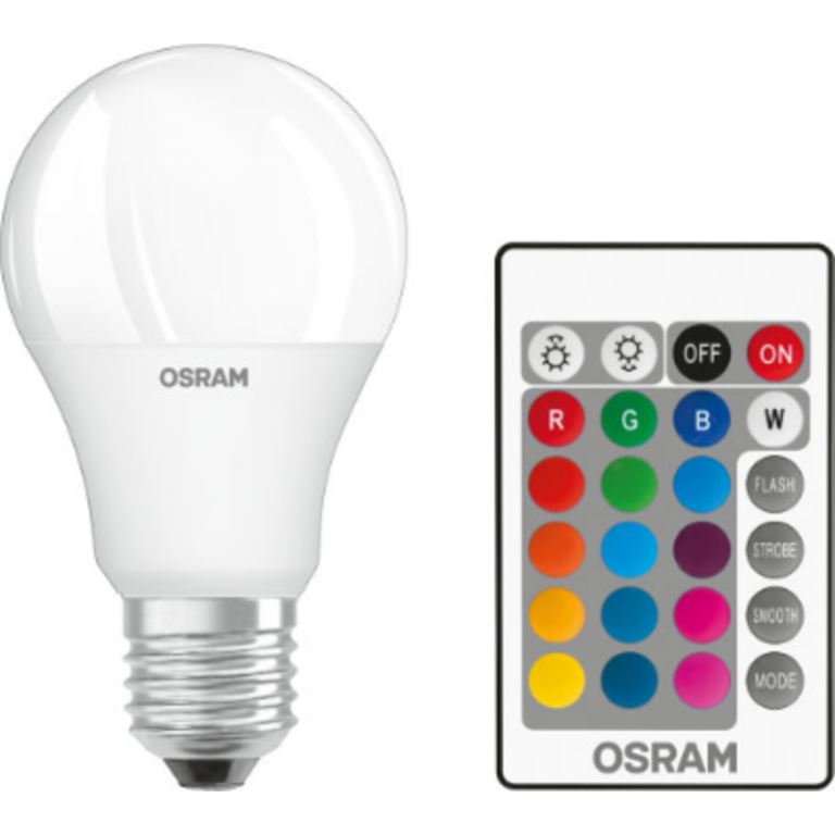 Osram Star+ E27 standardpære med fjernbetjening, 2700K, 9,7W