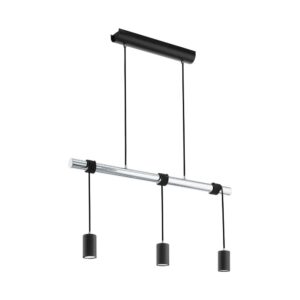 Outlet: EGLO Townshend 3 Pendel Med 3x5W GU10 LED Pære i Sort/Stål/Krom