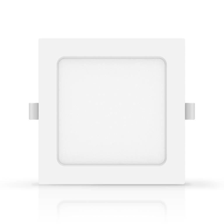 Outlet: LED Downlight Pro, Indbygget Firkantet 9W - Varm Hvid 3000K, Mat Hvid, Plast, 145mm