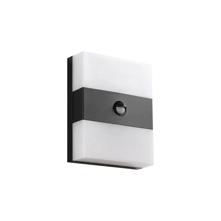 PRIOS - Teekon udendørs LED-væglampe, sensor, IP44, antracit