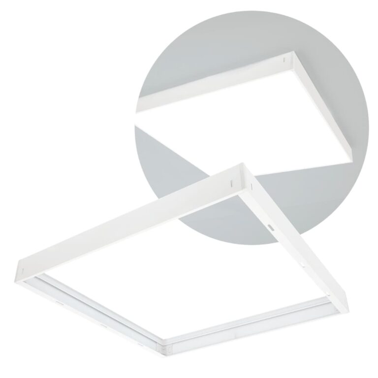 Påbygningsramme til LED Panel 60x60 - 63mm - Skrueløs - Hvid