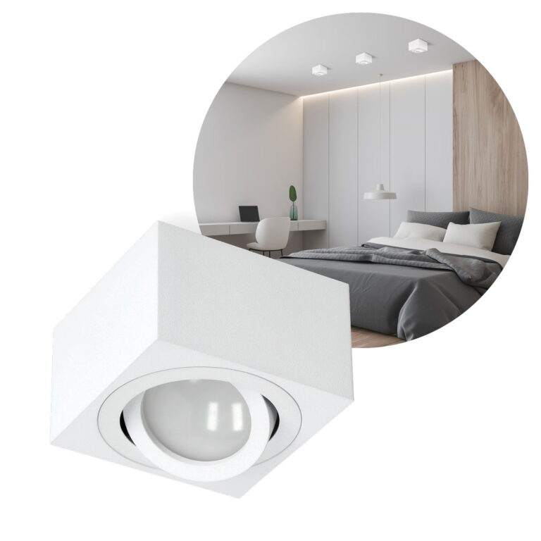 Påbygningsspot - Hvid - m. Kip - Indendørs - OH37SW