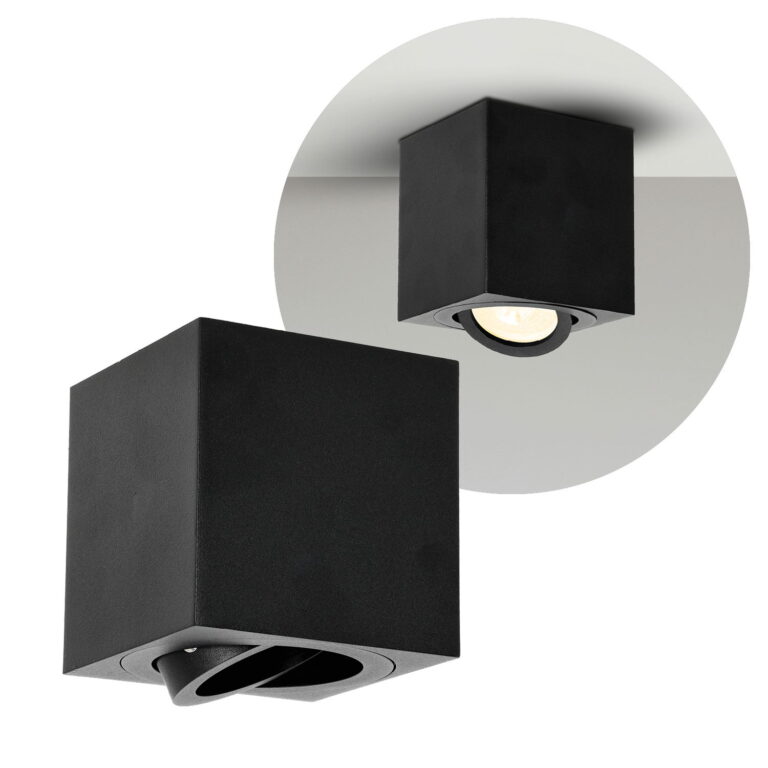 Påbygningsspot I Sort I m. Kip I Indendørs I 1xGu10 - OH37B