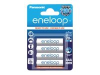 Panasonic eneloop BK-4MCCE - Batteri 4 x AAA - NiMH - (genopladelige) - 750 mAh