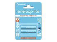 Panasonic eneloop lite BK-4LCCE - Batteri 2 x AAA - NiMH - (genopladelige) - 550 mAh