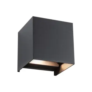 Paulmann - Cybo udendørs LED-væglampe, RGBW, 10 cm, antracit