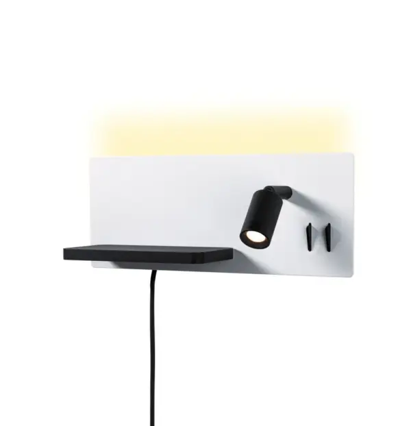Paulmann - LED-væglampe Serra, venstre, USB-C, hvid/sort