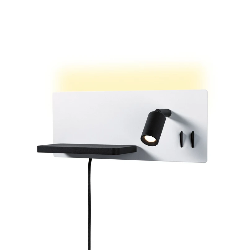 Paulmann - LED-væglampe Serra, venstre, USB-C, hvid/sort