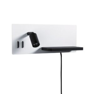 Paulmann - Serra LED Væglampe USB C Dim. Left Side Mat Hvid/Mat Sort