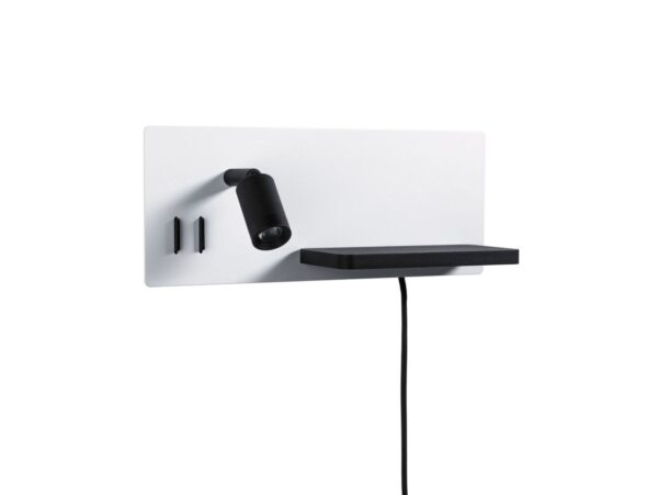 Paulmann - Serra LED Væglampe USB C Dim. Left Side Mat Hvid/Mat Sort