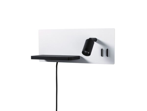 Paulmann - Serra LED Væglampe USB C Dim. Right Side Mat Hvid/Mat Sort