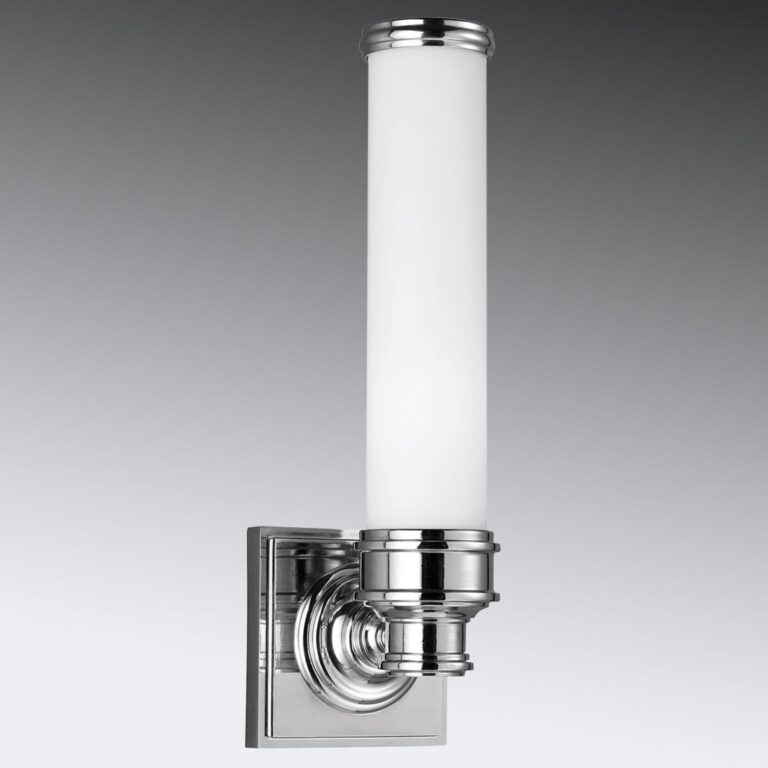 Payne LED-væglampe, krom, højde 36 cm, IP44 – FEISS - Badeværelse - Glas - Med én lyskilde