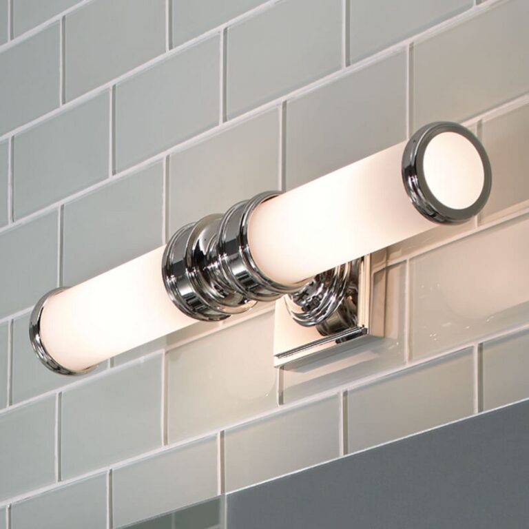 Payne LED-væglampe, krom, højde 49 cm, 2 lyskilder, IP44 – FEISS - Badeværelse - Glas - Med flere lyskilder