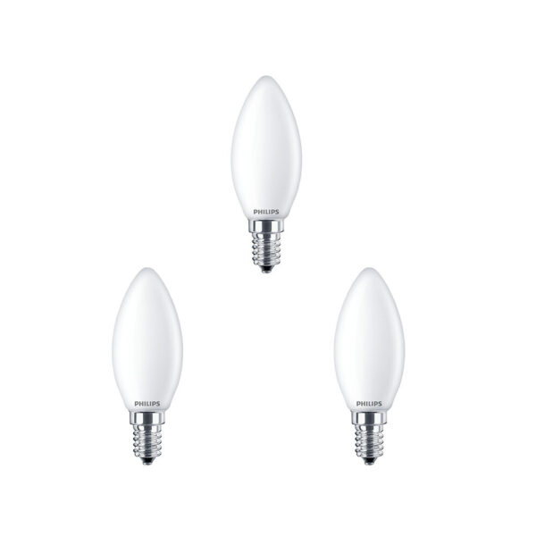 Philips - 3-pack Pære LED 2,2W Glas Kerte (250lm) E14