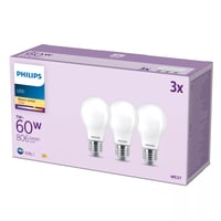Philips Classic E27 LED-pære, mat, 806lm, 2700K, 7W - 3 pak