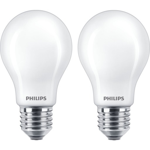 Philips Classic E27 standardpære, 2700K, 4,5W, 2-pak