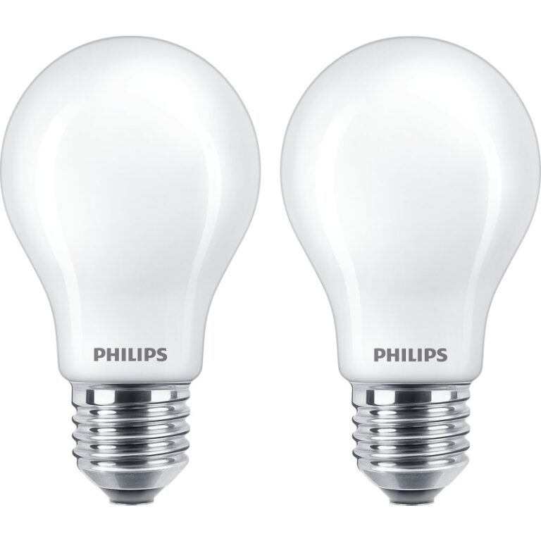 Philips Classic E27 standardpære, 2700K, 7W, 2-pak