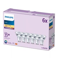 Philips Classic GU10 LED-pære, 2700K, 255lm, 36°, 3,5W - 6 pak