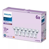 Philips Classic GU10 LED-pære, 4000K, 275lm, 36°, 3,5W - 6 pak